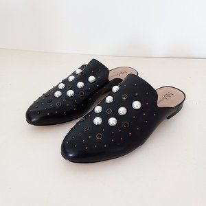 Neiman Marcus Studded Mules